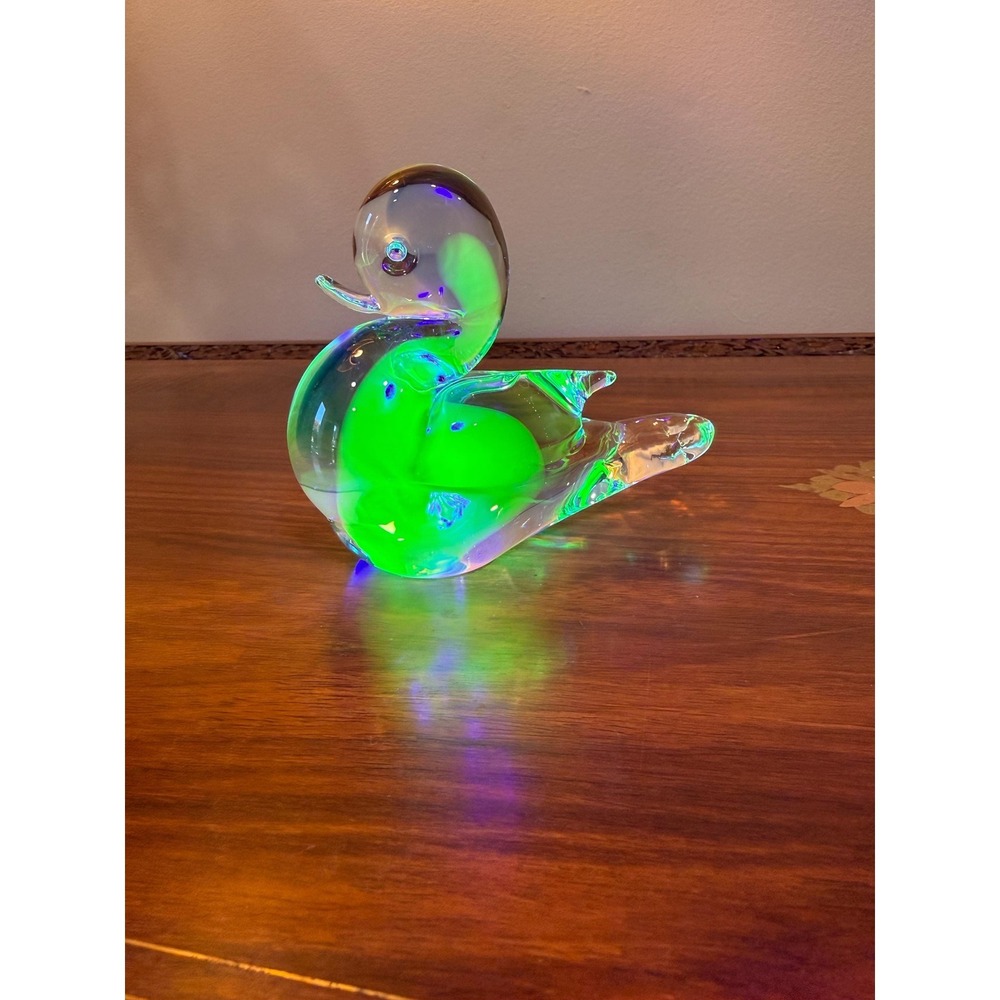 Vintage Murano Sommerso Uranium Glass Duck